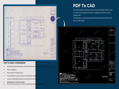 Precious Conversion of Hand Sketches or PDF into AutoCAD 2D, Revit 3D