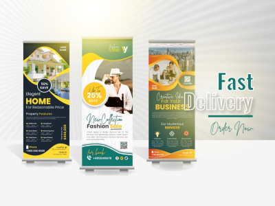 Retractable, backdrop, roll up & stand banner design