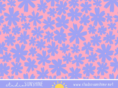 A colour block, bright floral design suitable for fashion and accessories