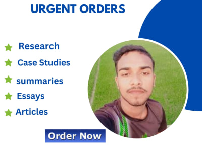I will do case study analysis, research and summary writing