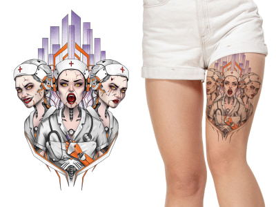 Unique colorful Custom Tattoo Design