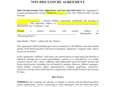 An expert Non-Disclosure Agreement (NDA)