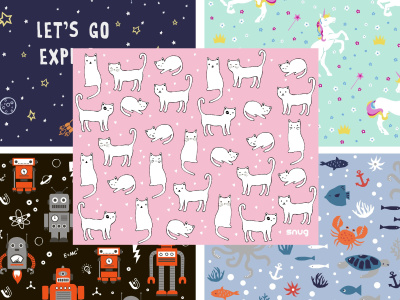 Seamless textile patterns for kids / baby / children products