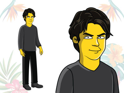 A yellow character from your photo. I will turn your photo into caricature.