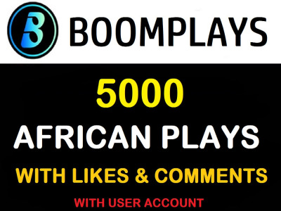5000 African BoomPlays with Likes and Custom comments for Album or Track