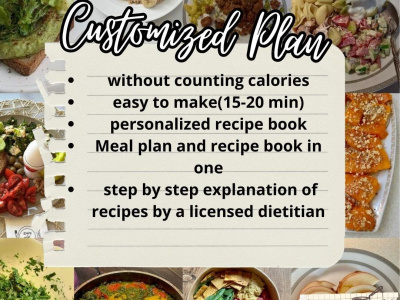 A personalized weekly diet plan like keto,paleoly,vegeterian and tracking