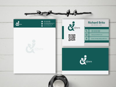 Minimal  Business card, Letterhead and Stationery Design in a day