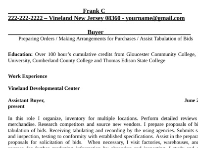 A detailed resume to obtain the job that you desire.