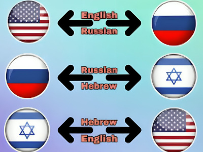 A English to Hebrew/Russian translation and Vice versa
