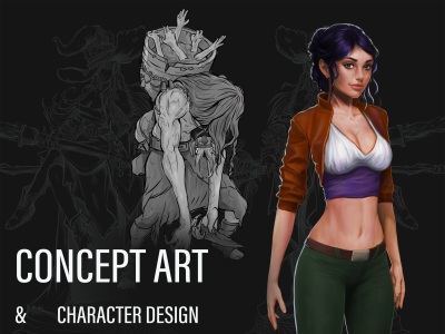 Character concept art and illustrations
