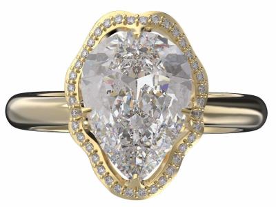 A CAD file of a jewelry piece (ring, pendant, charm etc)