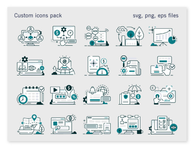 Vector icons set to use in branding, website and print