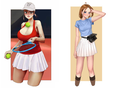 Digital anime drawing illustration