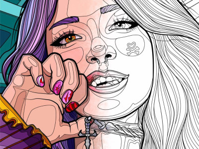 Detailed line arts for coloring for adults and children on any topic