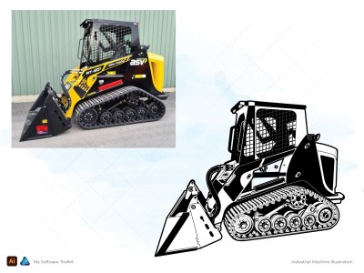 High-Impact Industrial Machine vector Illustration