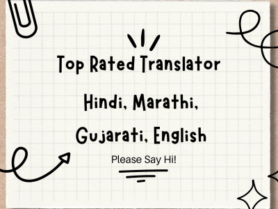 Translation / Proofreading by Native speaker -Hindi, Marathi, Gujarati