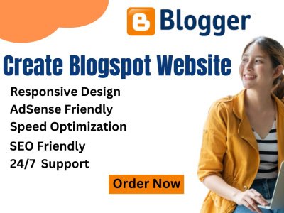 Blogspot website on blogger with niche related theme