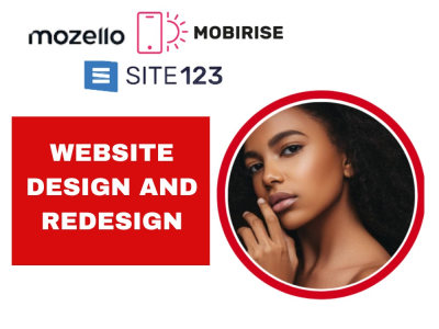 A custom website using mobirise, mozello, duda, and site123