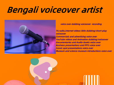 Aprofessional young energetic Bengali male voice over dubbing