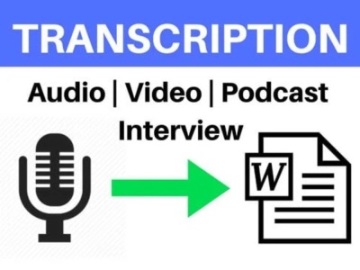 Quality Transcription of your audio/video within 24 hours.