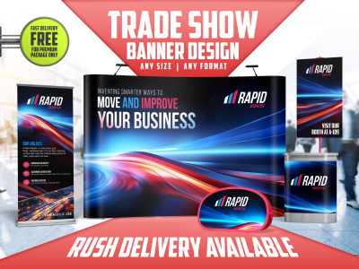 Premium Backdrop, Pop up display, Retractable Banner Design for Trade Show