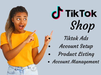 A TikTok shop setup, TikTok ads and connect with Shopify and Printify