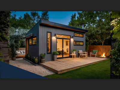 3d beach house, farm house, tiny container, cabin, cottage, playground