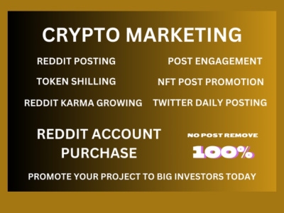 Crypto marketing reddit twitter X website traffic token NFT promotion