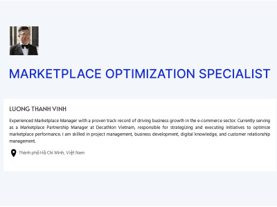 You will get a marketplace optimization specialist