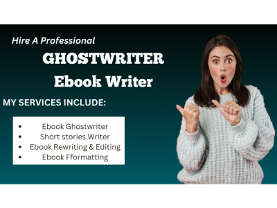 You will get ghostwrite your non fiction book or ebook /Ghostwriting/ Writer