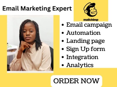 Mailchimp email marketing campaign landing page design or email newsletter