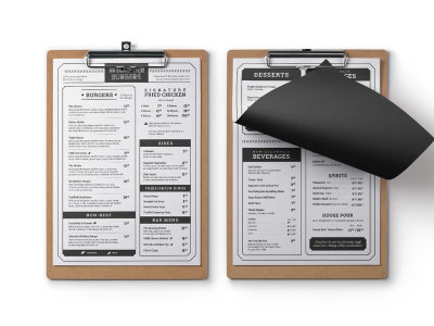 A stunning typography menu for your bar