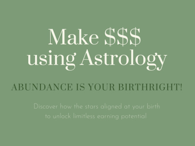 A personalized astrology report on how to make money using your birth chart