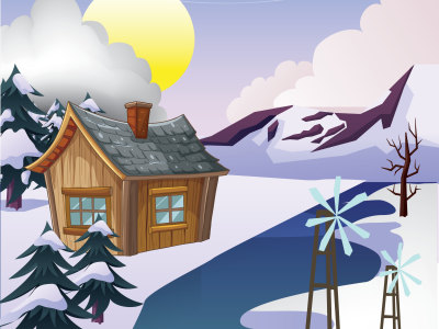 Beautiful scenery illustration for book
