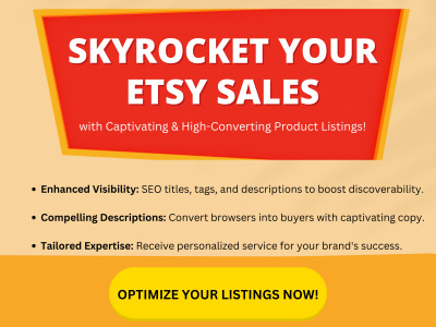 Complete Etsy Product Listing w/ SEO Optimized Title, Description & 13 Tags