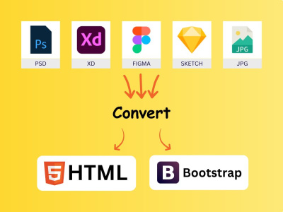 Front end development work using (HTML, CSS, Bootstrap and java script ...