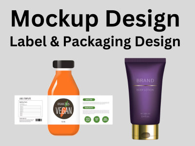 Mockup design for you product, label design and product packaging