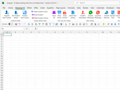 A professional Excel ribbon design