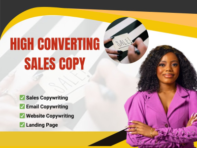 High Conversion Sales Copy, Landing Page, Email Copy, Ads by a Copywriter