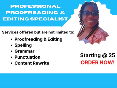Specialist in proofreading, editing and rewriting your novels, or documents