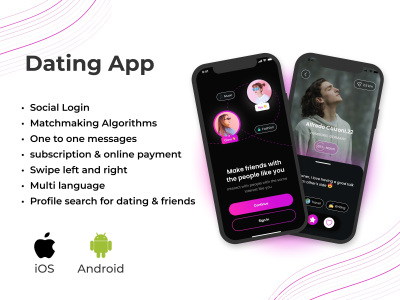 Dating App MVP (Swipe & Match) - Flutter iOS/Android