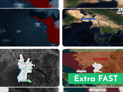Professional cinematic travel route map animation