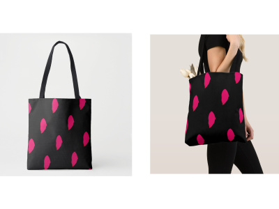A custom typography/illustration tote bag design