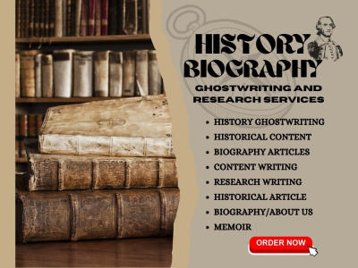 A well researched history, biography, memoir, ebook ghost writer, research