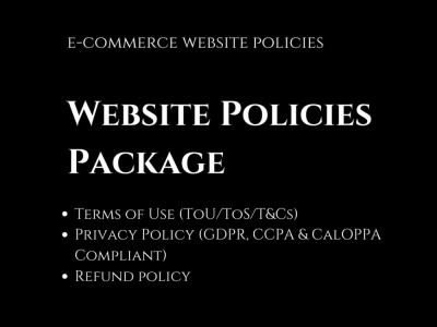 Terms and conditions and Privacy Policy for website (GDPR, CCPA, HIPPA)