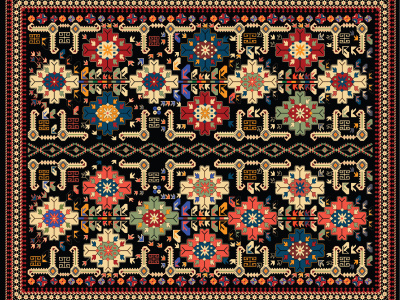 Rug designs, rugs from raster to vector printing file