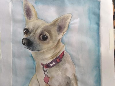 A beautifully hand-painted portrait on high-quality canvas or paper.