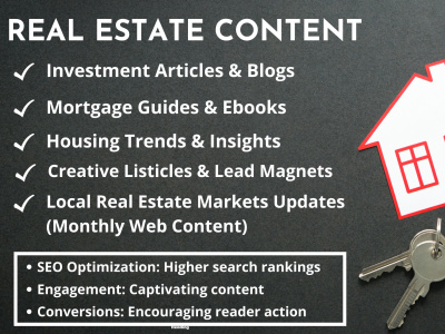 Engaging Real Estate SEO Blog or Investment Article, eBook or Lead Magnet