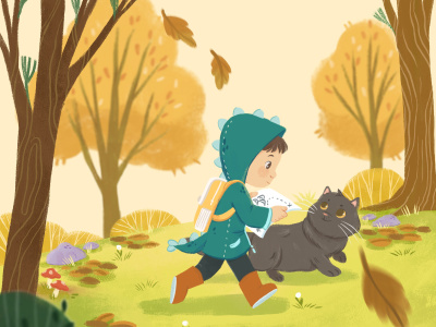 A bright and colorful Children's Book Illustration