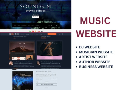 Music Wordpress Website for bands, artists, dj, musicians, godaddy website